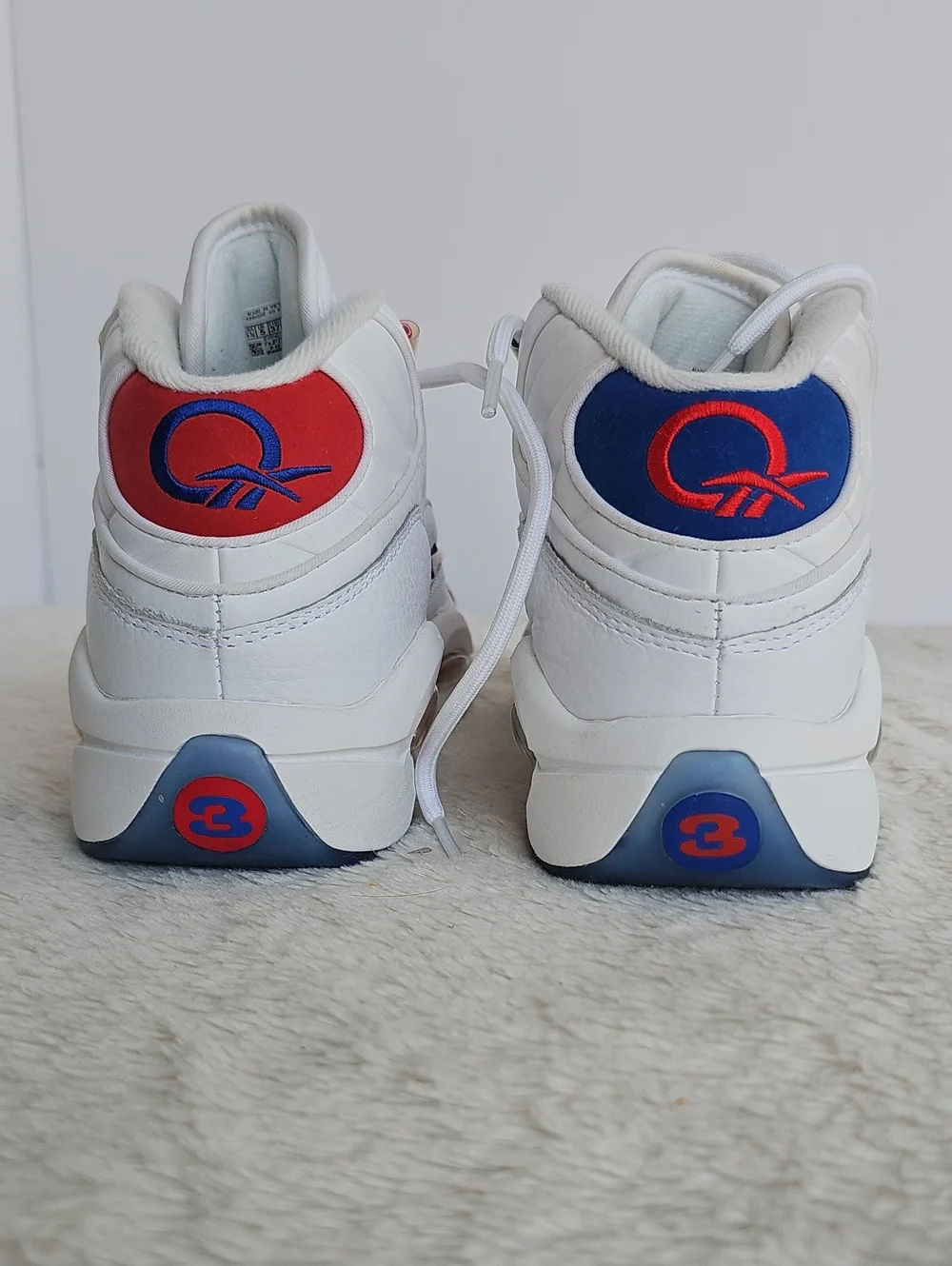 Reebok Question Mid Double Cross Sneakers Split Toe FV8122 US 5.5Y / Women 7